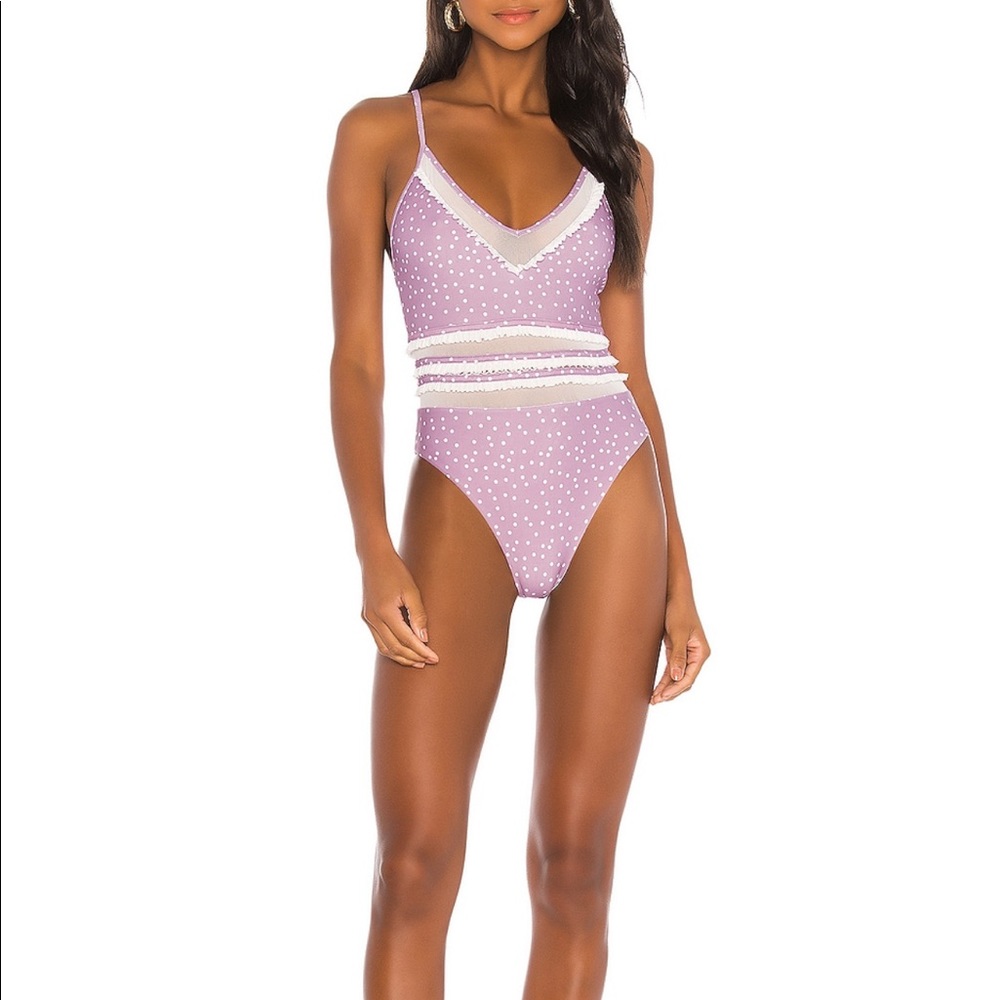 Tularosa one piece swimsuit. Purple and white, like new. Size small